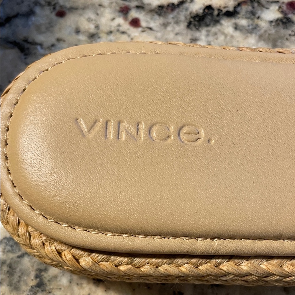 Vince Beige Woven Slide Sandals - Picture 2 of 5